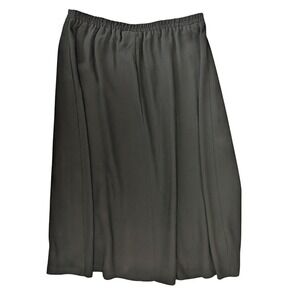 Vintage Leslie Fay Black Maxi Skirt‎ Size 16 Elastic Waist Flowing Career Skirt